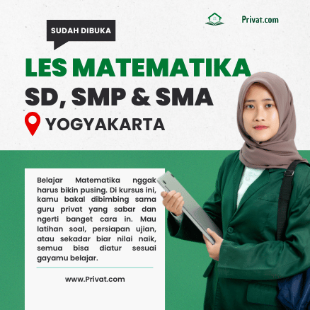 Promo Spesial! Les Matematika di Yogyakarta untuk SD, SMP, SMA — Pesan Sekarang di NgajarPrivat.com 1 Les Matematika di Yogyakarta